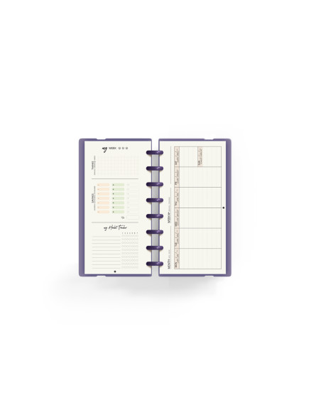 Planificador carchivo ingeniox my week check list my week semanal malva 105x210 mm