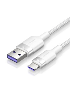 Vention Cable USB-C 2.0 a USB-A 6A 100W - 2m - Trenzado - Color Blanco