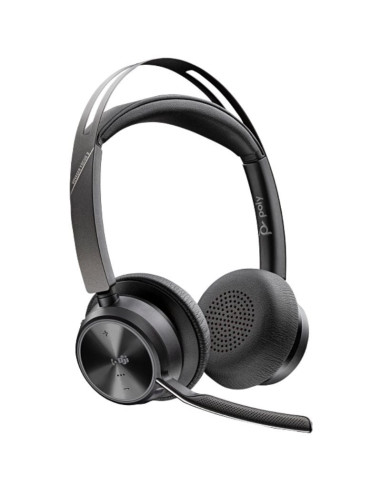 Auriculares Inalámbricos Poly Voyager Focus 2 para Microsoft Teams + Adaptador USB-C-A + Soporte de Carga/ con Micrófono/ Blueto