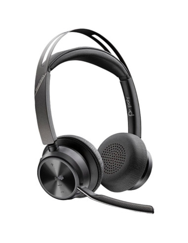 Auriculares Inalámbricos Poly Voyager Focus 2 para Microsoft Teams + Adaptador USB-C-A + Soporte de Carga/ con Micrófono/ Blueto
