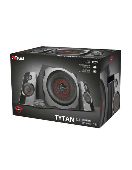 Trust Gaming GXT 38 Tytan Altavoces 2.1 120W - Subwoofer de Madera 30W - Cable 1.40m - Color Negro