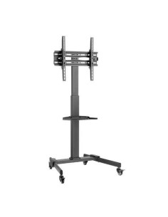 Cromad Soporte de Suelo con Ruedas para TV 32""-55"" - Bloqueo de Ruedas - Ajustable en Altura - Bandeja Multiusos - Peso Max 35