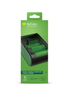 GP ReCyko Cargador USB Universal - Carga Pilas: AA, AAA, C, D y 9V