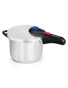 Orbegozo HP 8006 Olla a Presion de Acero Inoxidable 18/10 - Capacidad 8 Litros - Cinco Sistemas de Seguridad - Fondo Termo Difus