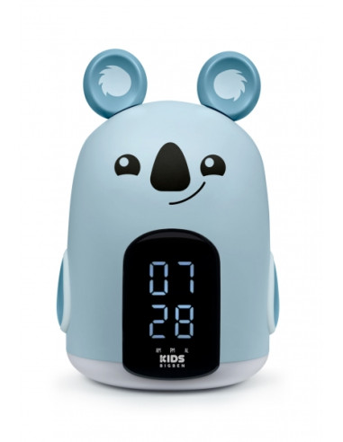 Bigben Kids Despertador Luz Nocturna Tactil - Alarma y Luz - 3 Sonidos de Alarma - Intensidad de Luz Ajustable - Pantalla con Ho