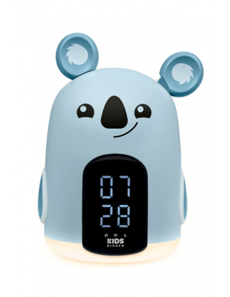 Bigben Kids Despertador Luz Nocturna Tactil - Alarma y Luz - 3 Sonidos de Alarma - Intensidad de Luz Ajustable - Pantalla con Ho