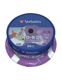 Verbatim DVD+R Doble Capa Printables 8x 8.5GB (Tarrina 25 Uds)