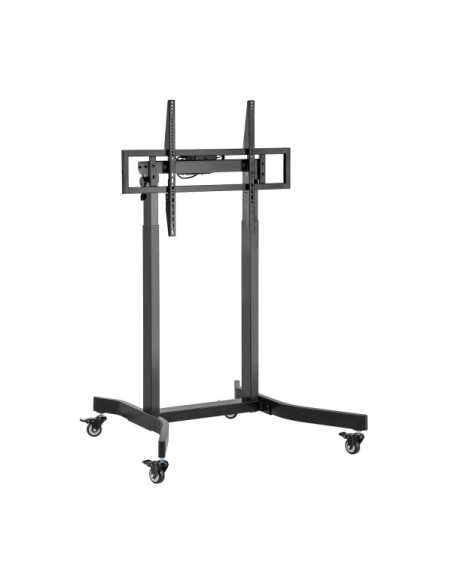 Aisens Soporte de Suelo Motorizado PRO con RuedaS para Monitor/TV 120kg de 55-100 - Color Negro