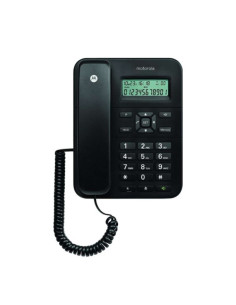 Motorola CT202 Telefono Fijo - Manos Libres - Identificador de Llamadas - Color Negro