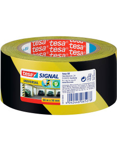 Cinta adhesiva tesa de seguridad amarilla y negra polipropileno 66 mt x 50 mm 2