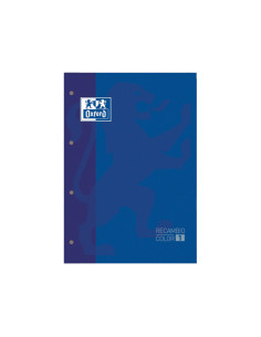 Recambio color 1 oxford din a4+ 80 hojas 90 gr cuadro 5 mm 4 taladros color azul oscuro 2