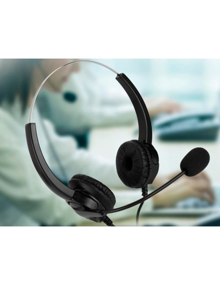 Auricular mediarange biaural diadema con microfono cable 2 mt