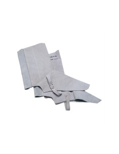 Polaina para soldador faru cuero al cromo ajustable con velcro y hebilla 40 cm