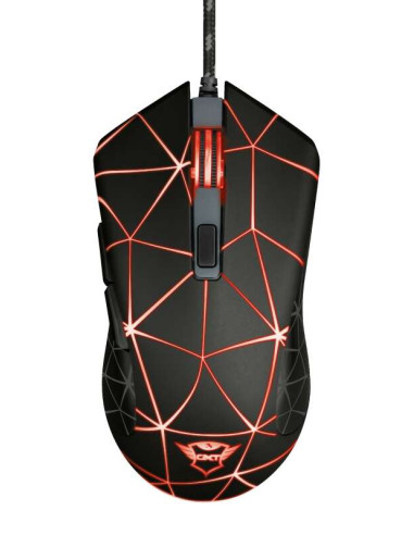 Trust Gaming GXT 133 Locx Raton USB 4000dpi - 6 Botones - Iluminacion LED - Cable Trenzado de 1.80m - Uso Ambidiestro - Color Ne