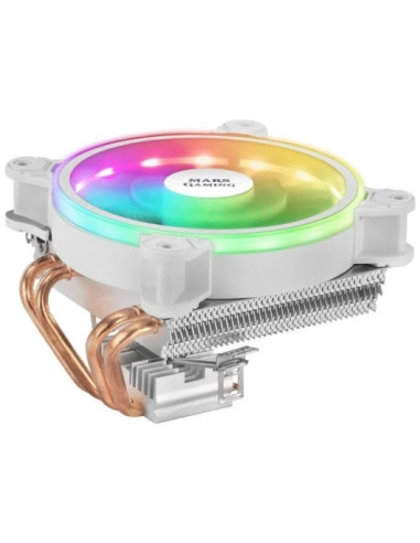 Mars Gaming Ventilador CPU 120mm con Disipador 4 Heatpipes- Iluminacion ARGB - Velocidad Max. 2200rpm - Color Blanco