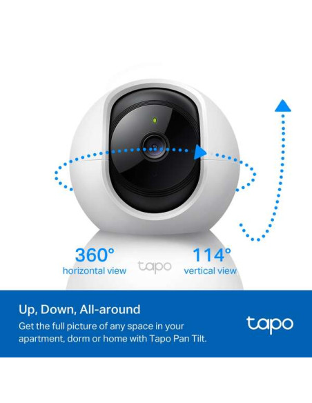 TP-Link Tapo TC71 Camara de Vigilancia 2K Wi-Fi - Rotacion 360º - Vision Nocturna - Deteccion de Movimiento y Notificaciones - A
