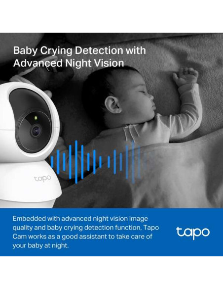 TP-Link Tapo TC71 Camara de Vigilancia 2K Wi-Fi - Rotacion 360º - Vision Nocturna - Deteccion de Movimiento y Notificaciones - A