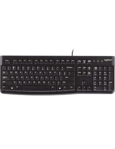 Logitech K120 Teclado USB - Resistente a Salpicaduras - Cable de 1.50m - Color Negro
