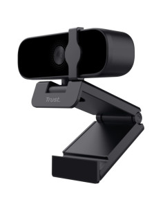 Trust Tanor Webcam FullHD 1080p USB - Enfoque Automatico - Diagonal de Campo de Vision 79º - Microfono Incorporado - Tapa de Pri