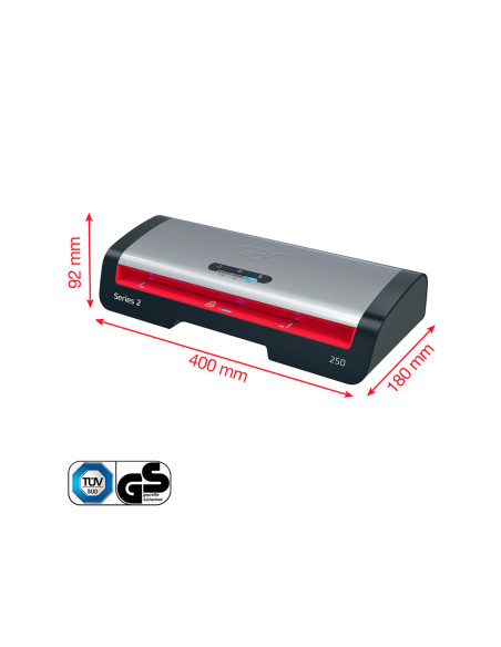Plastificadora gbc 250 office din a4 apagado automatico 2 rodillos hasta 125 micras