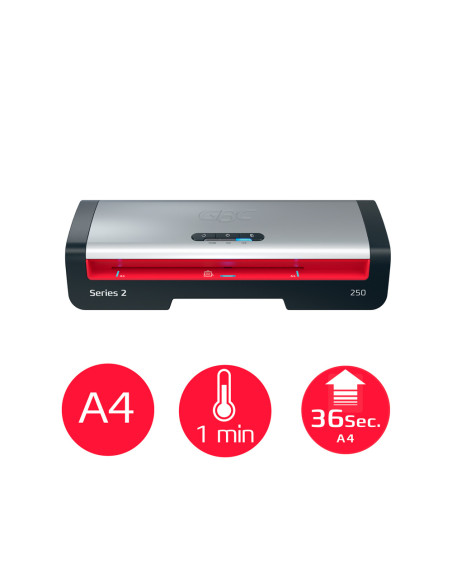 Plastificadora gbc 250 office din a4 apagado automatico 2 rodillos hasta 125 micras