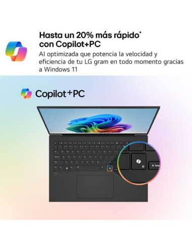 Portátil LG Gram 15Z80T-G.AU75B Ryzen AI 7-350/ 16GB/ 512GB SSD/ 15.6"/ Win11