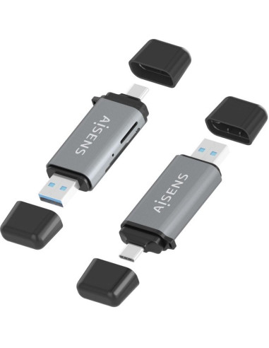 Lector de Tarjetas Externo Aisens ASCR-2AC11-GR/ USB 3.1