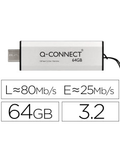 Memoria usb q-connect flash drive 64 gb 3.2 tipo c
