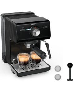 Cafetera Expreso Krups Authentic XP381810/ 1140W/ 15 Bares/ Negra