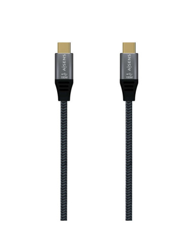Aisens Cable USB 2.0 Aluminio 5A 100W E-MARK - USB-C/M-USB-C/M - 1.0M - Color Gris