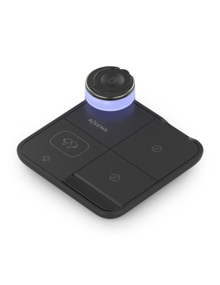 Aisens Cargador Inalambrico 15W - USB-C - Protocolo Qi - Moviles, Apple Watch y Auriculares - Proteccion Contra Sobretension, So