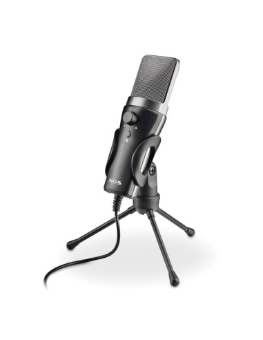 NGS MS120USB Microfono USB para Streaming - Configuracion Ajustable - Grabacion Cardioide - Puerto de Monitorizacion de Auricula