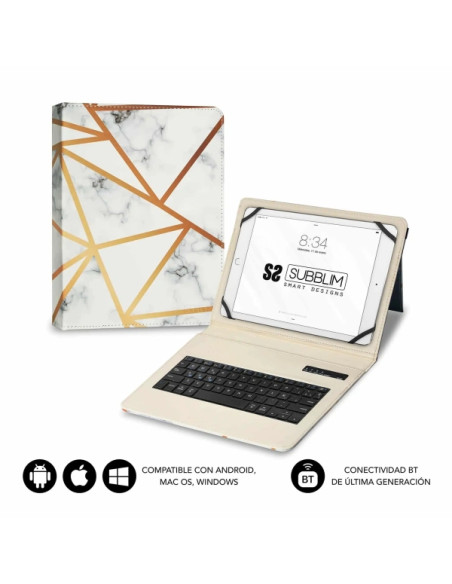 Subblim Keytab Pro Bluetooth Funda universal 9-10.1" - Diseño ultradelgado - Soporte ajustable - Sistema magnético - Resistente