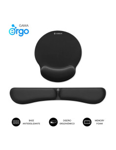 Subblim Pack Ergo MemoryFlex Alfombrilla Ergonomica para Raton y Reposamuñecas Teclado - Espuma Elastica - Microtexturizada Impe