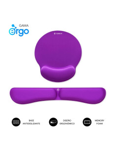 Subblim Pack Ergo MemoryFlex Alfombrilla Ergonomica para Raton y Reposamuñecas Teclado - Espuma Elastica - Microtexturizada Impe