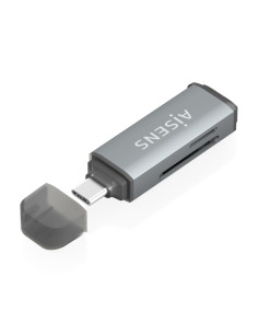 Aisens Lector de Tarjetas USB-C 3.1 Gen1 - Compatible con SD, Micro SD, MMC, RS-MMC, MMC Micro - Color Gris