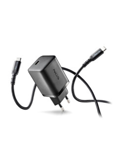 NGS Bud 65W Cargador GaN Universal de Pared 65W Ultrarapido - USB-C PD & PPS - Cable USB-C 1.5m - Color Negro