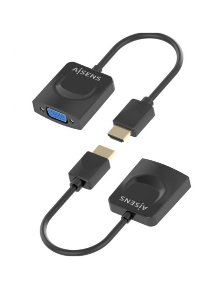 Conversor Aisens A122-0947/ HDMI Macho - SVGA Hembra/ 15cm/ Negro