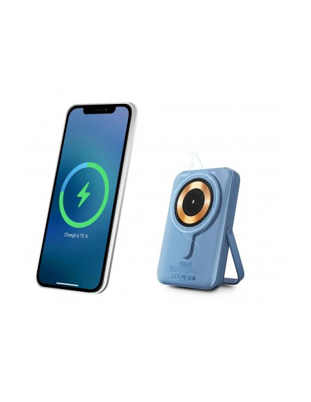 Urban Factory Magnee Power Powerbank Universal 10000mAh - Entrada USB-C - Salida USB-C, USB-A e Inalambrica - Color Azul