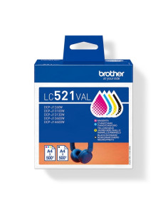Brother LC521 Pack de 4 Cartuchos de Tinta Originales - LC521VAL