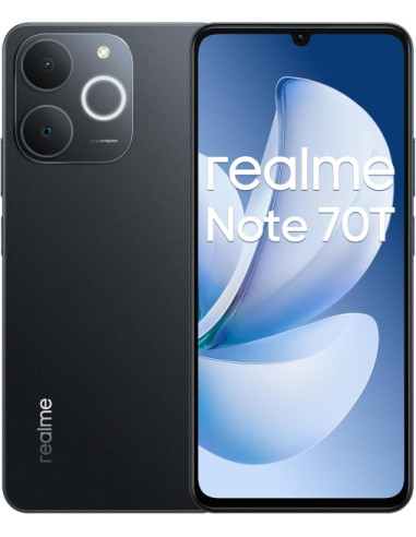Realme Note 70T Smartphone Pantalla Amoled 6.75"- 90Hz - 4GB - 256GB - Bateria 6000mAh - Color Negro