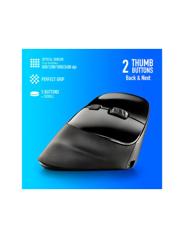 Raton ngs evo moksha inalambrico optico 800/1200/1800/2400 dpi ergonomico vertical color