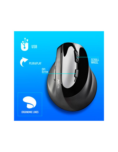 Raton ngs evo moksha inalambrico optico 800/1200/1800/2400 dpi ergonomico vertical color