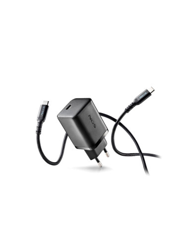 Cargador gan ngs de pared ultrarapido para portatil de 65w con salida tipo usb-c y cable usb-c a usb-c longitud