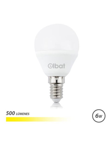 Elbat Bombilla LED G45 6W 500LM E14 Luz Calida - 3000K - Color Blanco