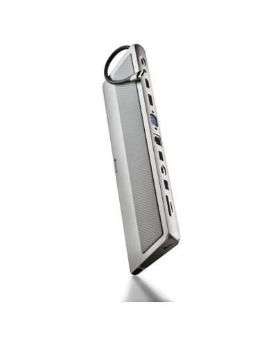 Docking USB Tipo-C NGS WonderDock 12 Pro/ 3xUSB/ 2xHDMI/ 1xVGA/ 1xRJ45/ 1xLector de Tarjetas/ 1xJack 3.5/ 1xUSB Tipo-C PD/ Gris