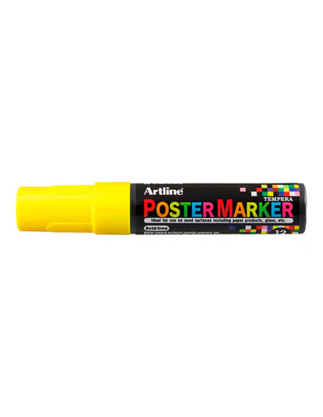 Rotulador artline poster marker epp-12 punta rectangular 12 mm color amarillo fluor
