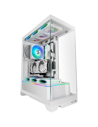 Caja Gaming Semitorre Mars Gaming MC-PRISMA/ Blanca