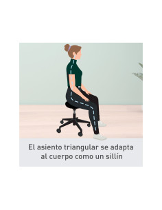 Taburete leitz ergo con asiento triangular 5 ruedas giratorias regulable en altura hasta 59 cm negro 2