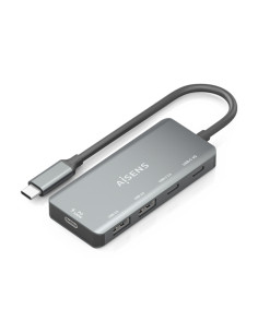 Aisens Hub USB-C 3.1 - USB-C PD 100W/2xUSB-C/2xUSB-A 2.0 - 15cm - Color Gris